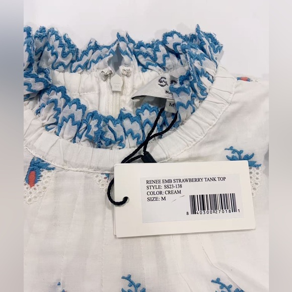 NWT Sea New York Renee Embroidered Strawberry Tank Top - Picture 3 of 8